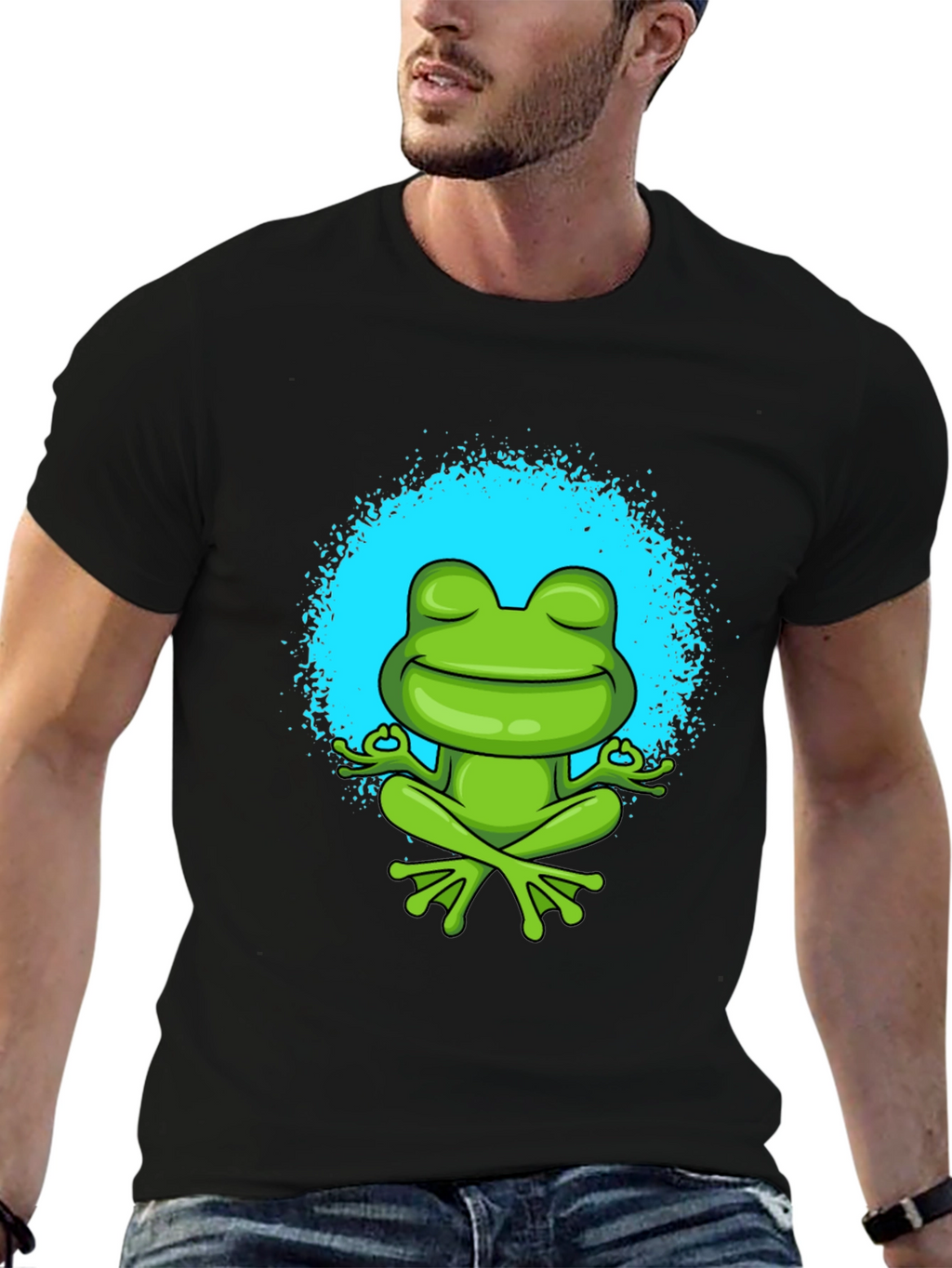 Meditating Frog Graphic Tee - Zen Style Shirt