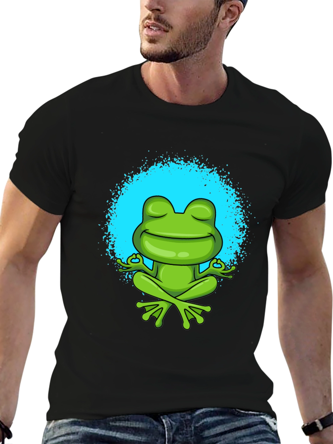 Meditating Frog Graphic Tee - Zen Style Shirt