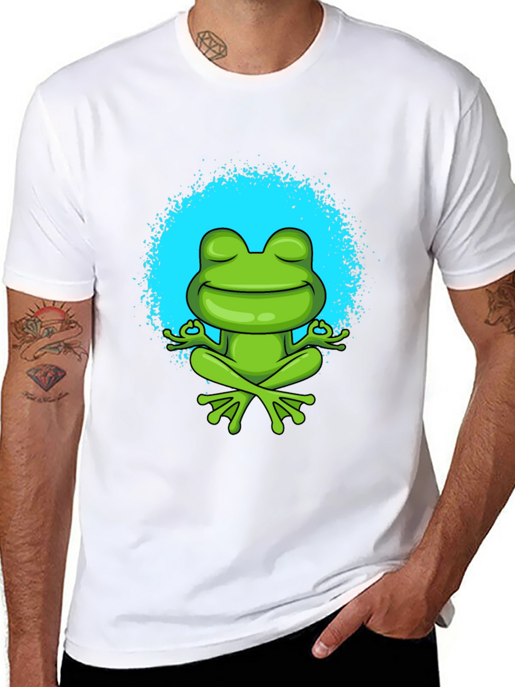 Meditating Frog Graphic Tee - Zen Style Shirt