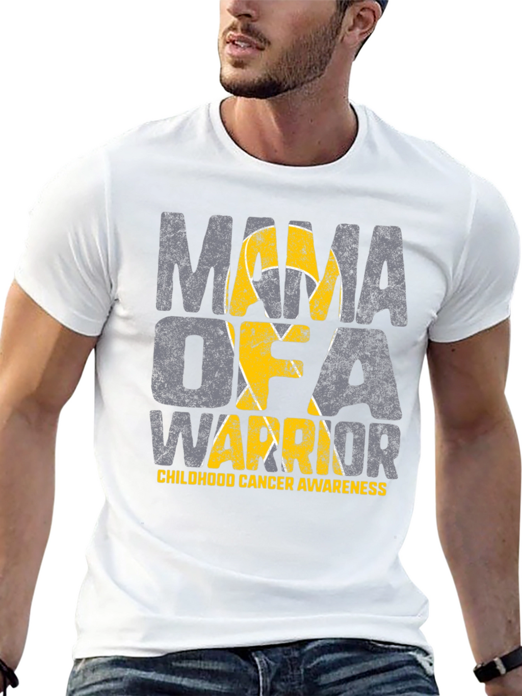 Mama of a Warrior Childhood Cancer Awareness T-Shirt