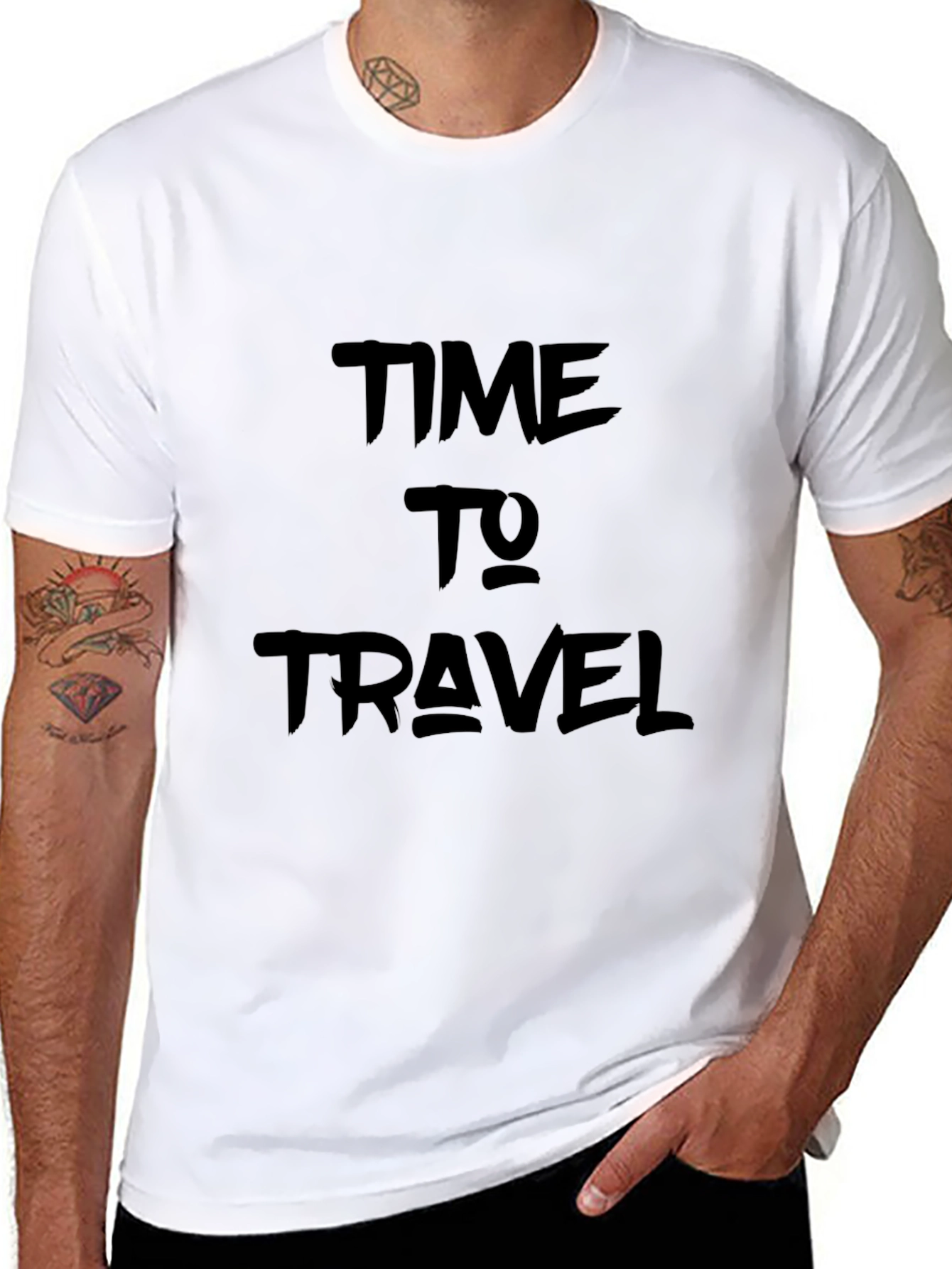 Time to Travel Graphic Black Tee