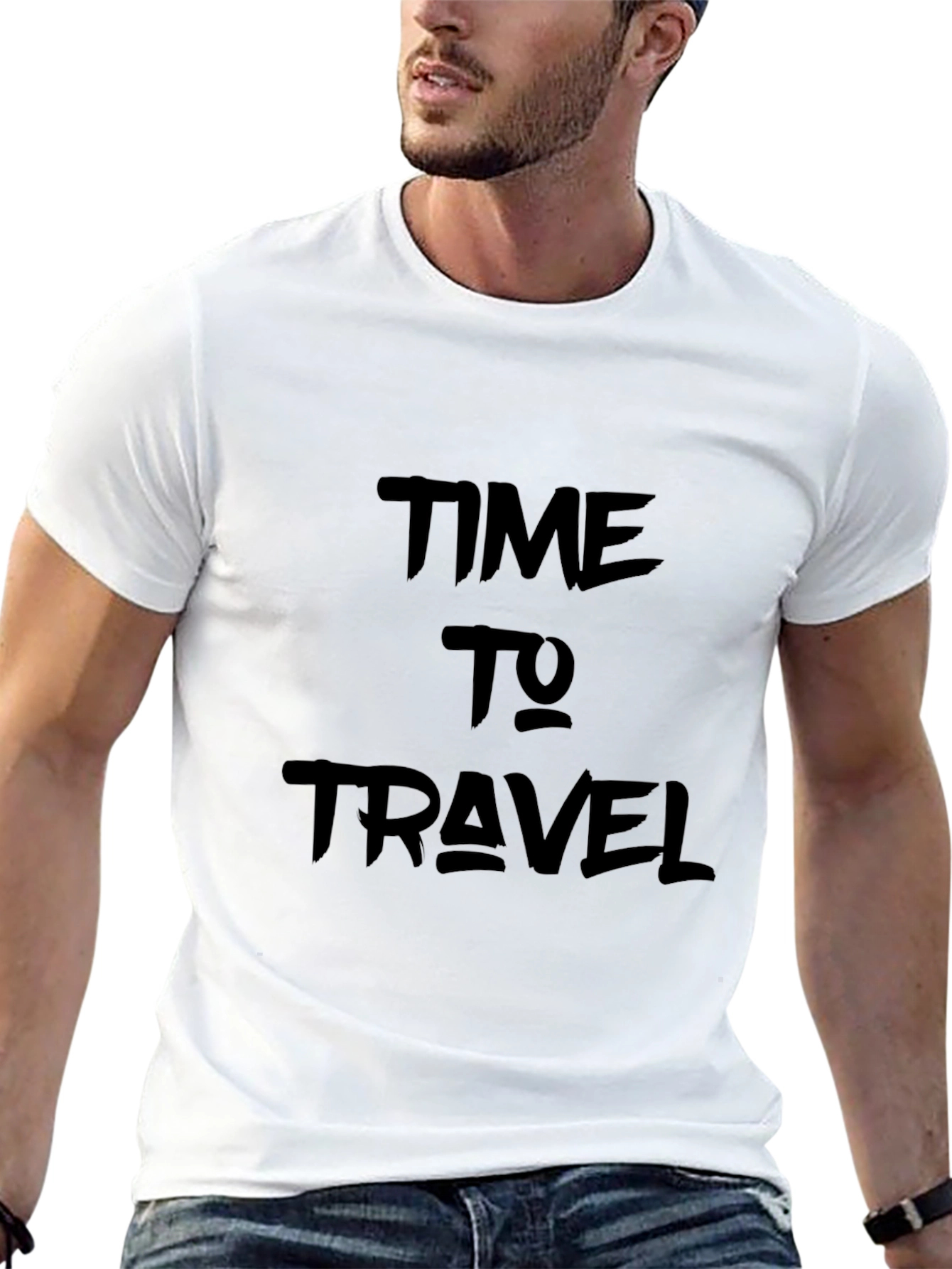 Time to Travel Graphic Black Tee