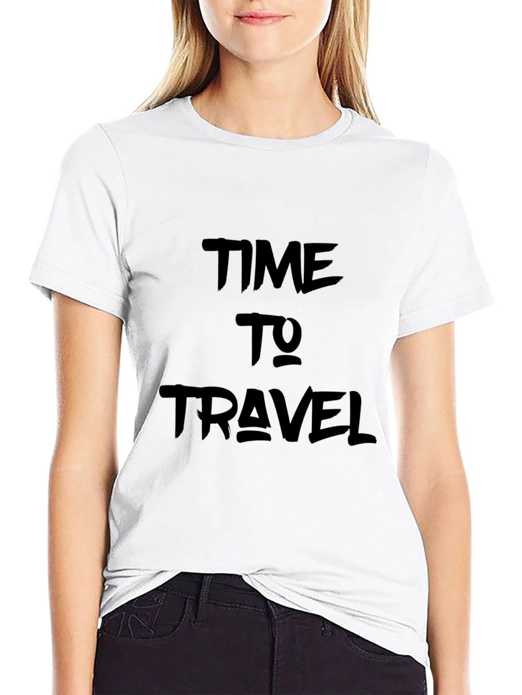 Time to Travel Graphic Black Tee