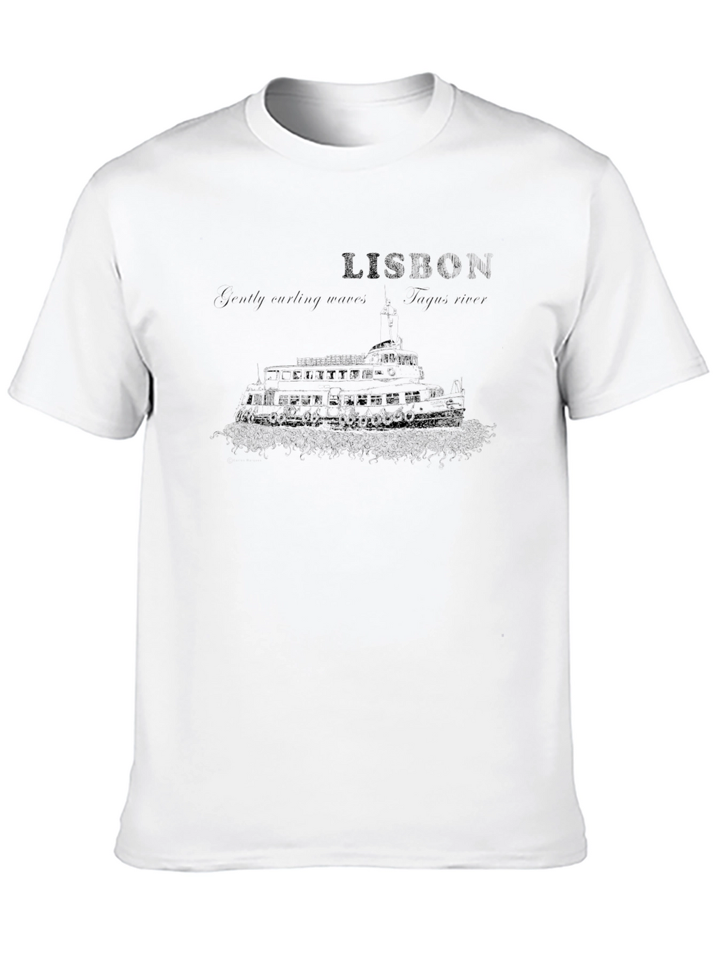 Lisbon Portugal Graphic Tee - Black