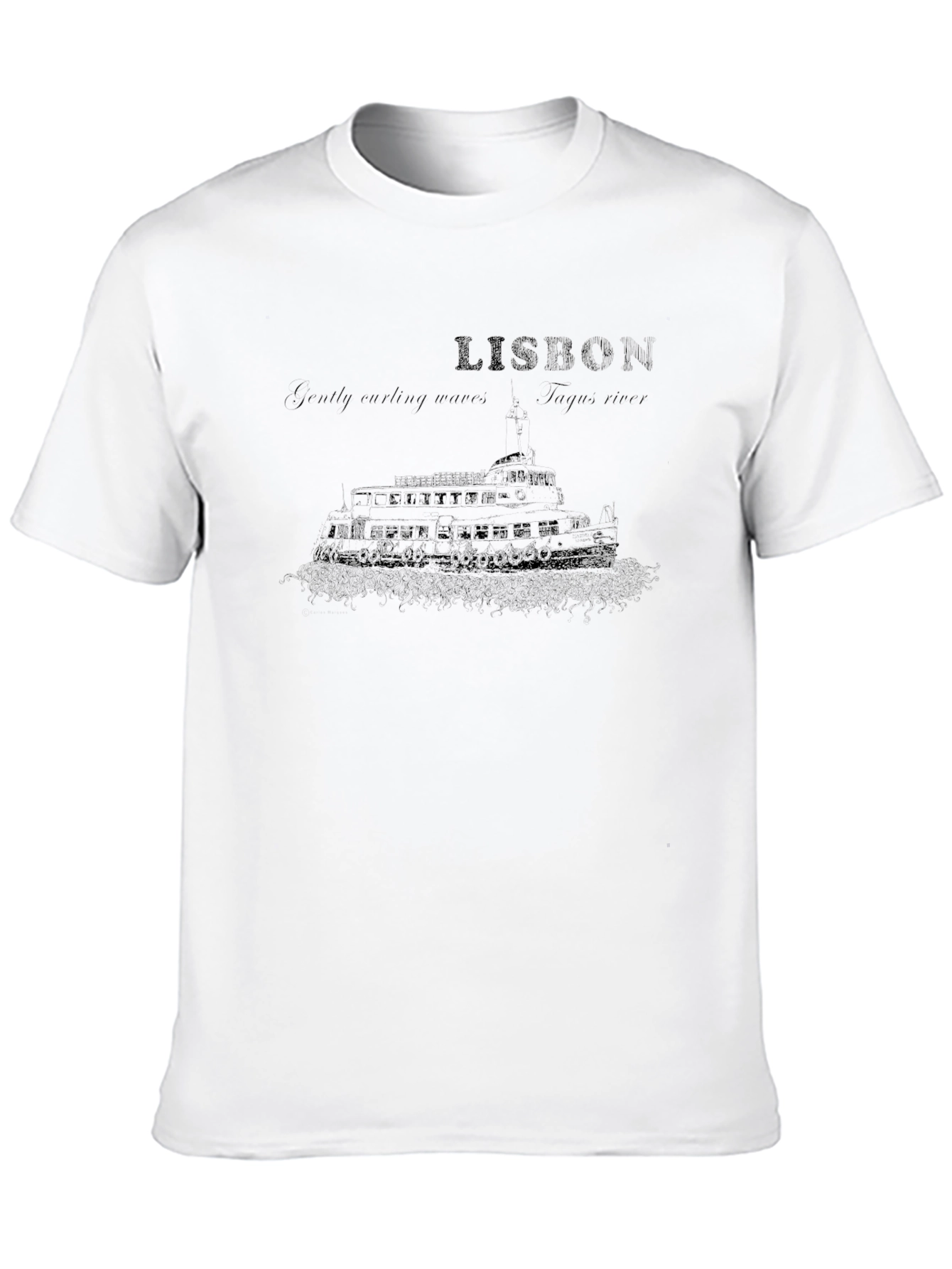 Lisbon Portugal Graphic Tee - Black
