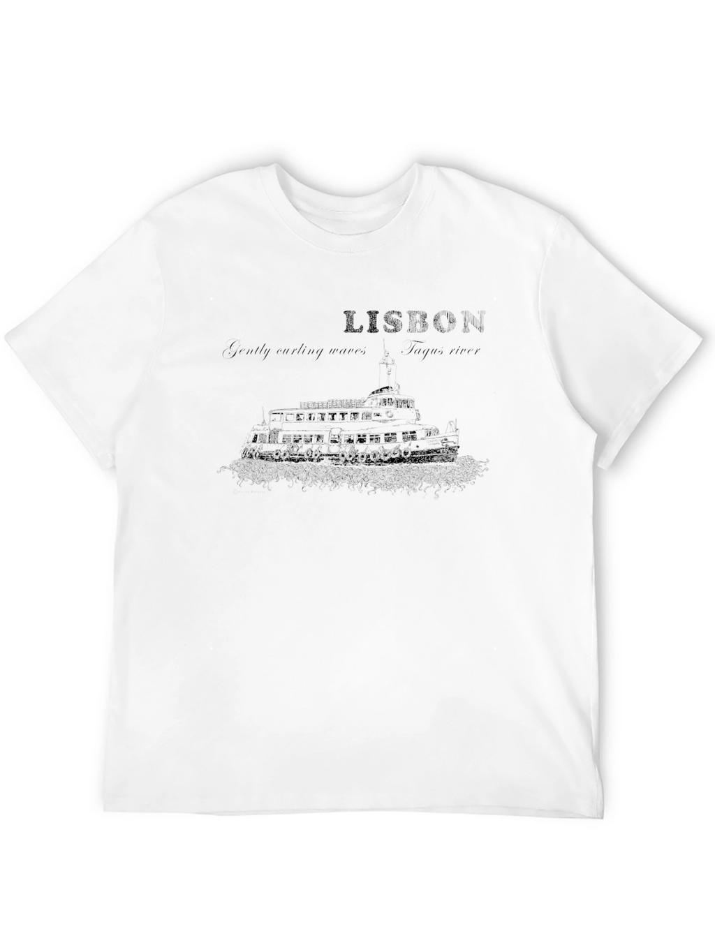 Lisbon Portugal Graphic Tee - Black