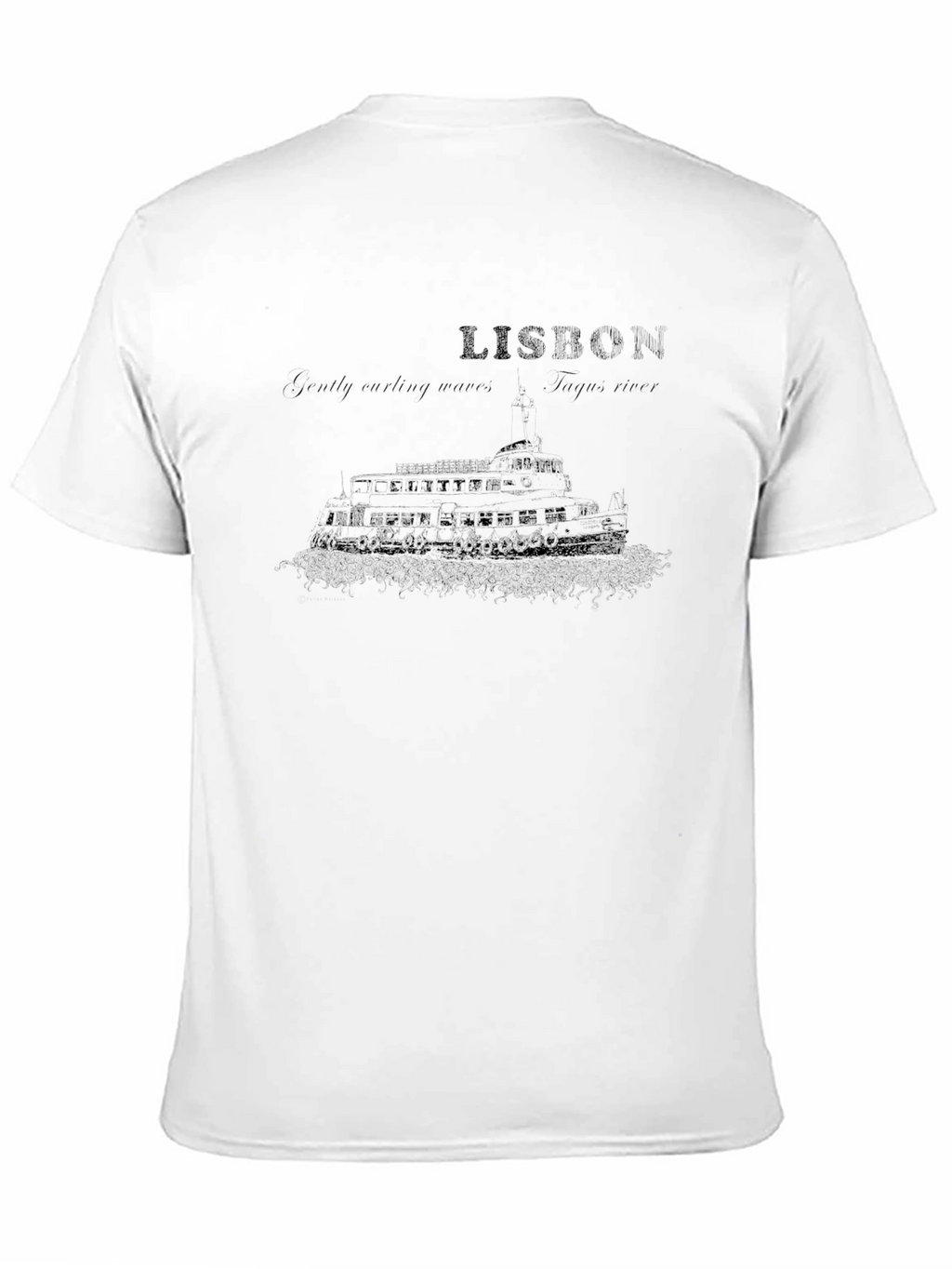 Lisbon Portugal Graphic Tee - Black