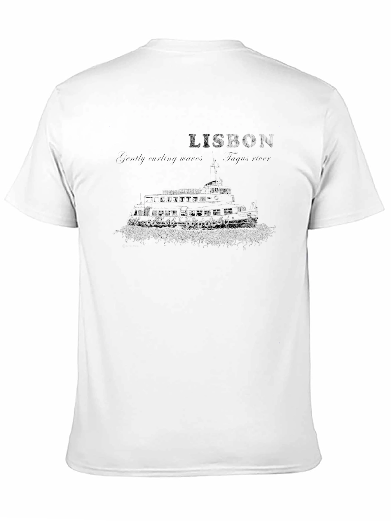 Lisbon Portugal Graphic Tee - Black
