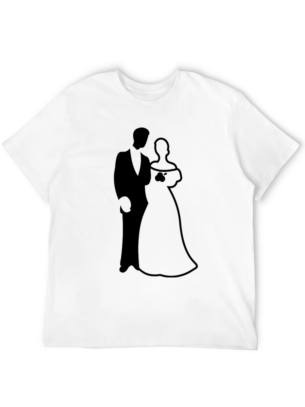 Elegant Bride and Groom Graphic Tee - Black