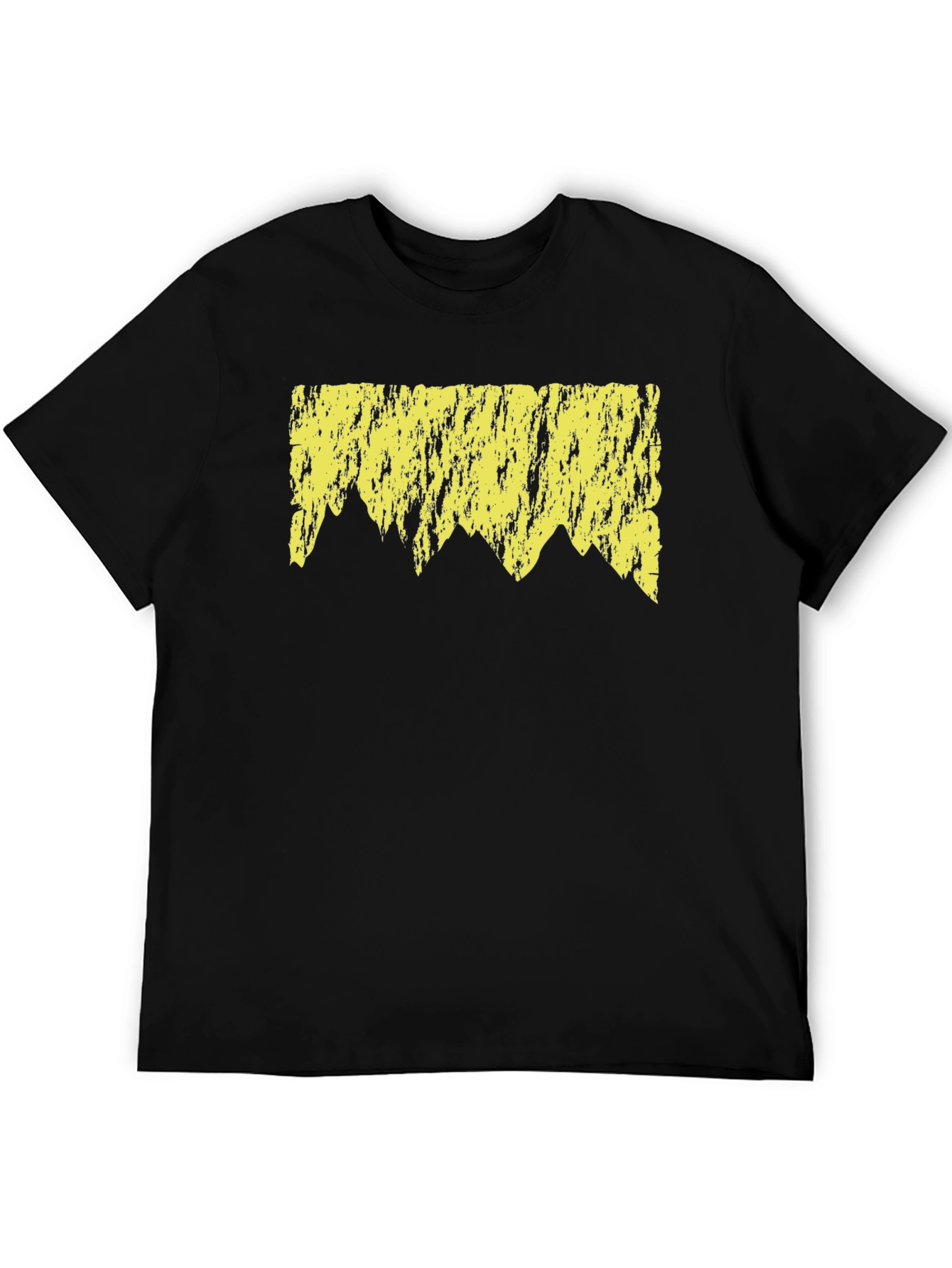 Abstract Mountain Graphic Tee - Black
