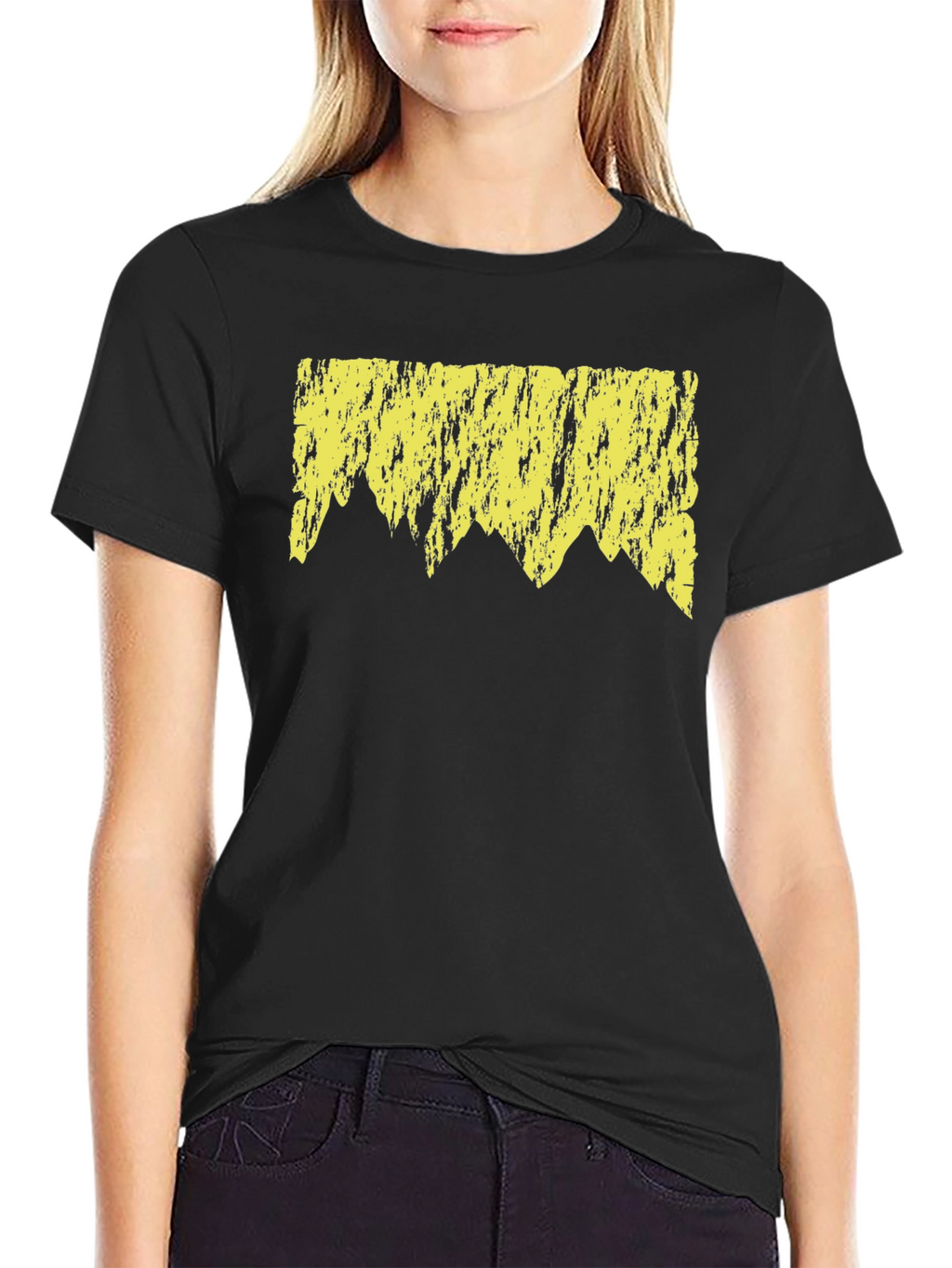 Abstract Mountain Graphic Tee - Black