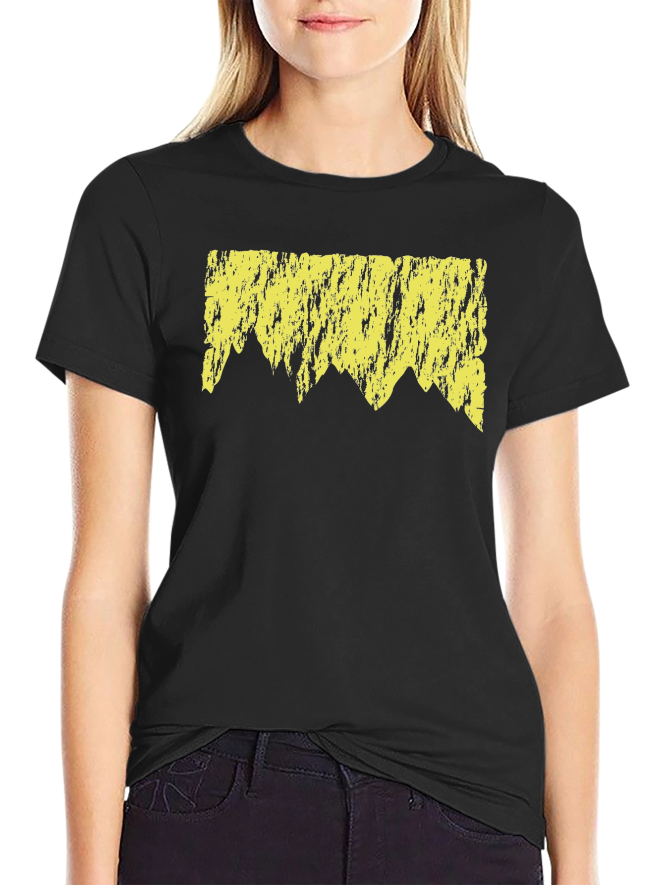Abstract Mountain Graphic Tee - Black