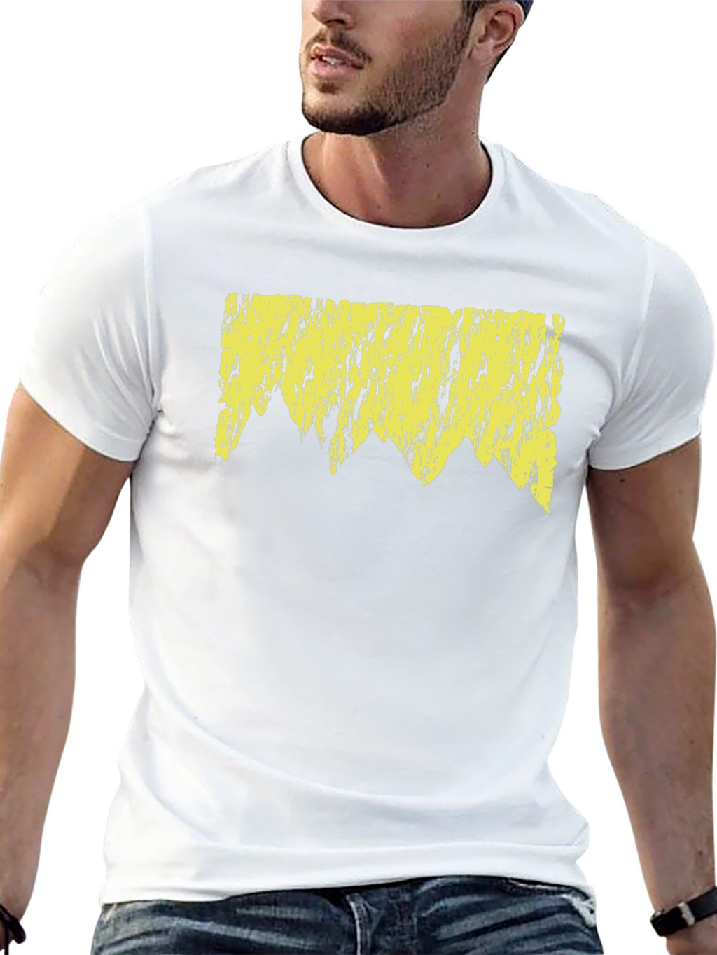 Abstract Mountain Graphic Tee - Black