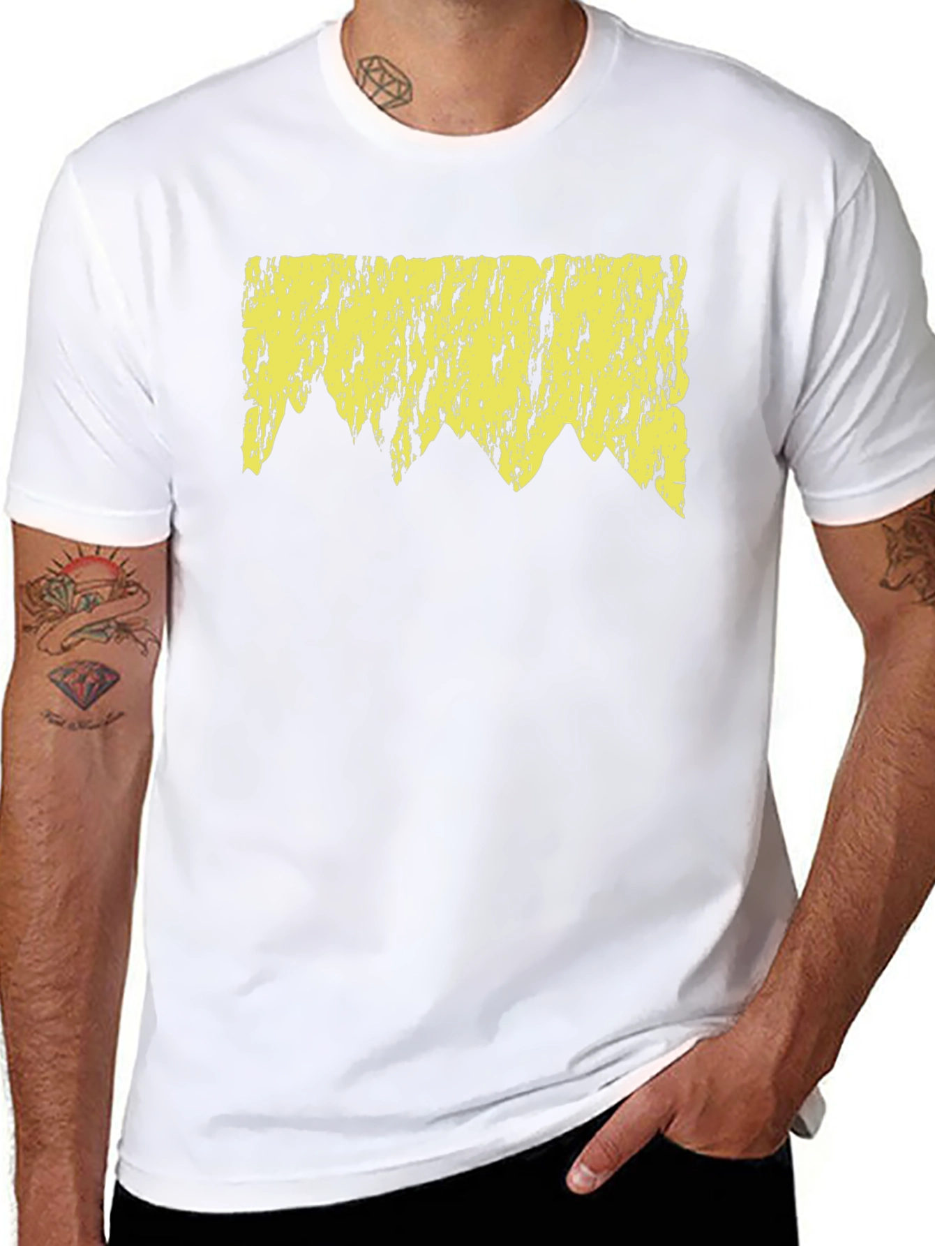 Abstract Mountain Graphic Tee - Black