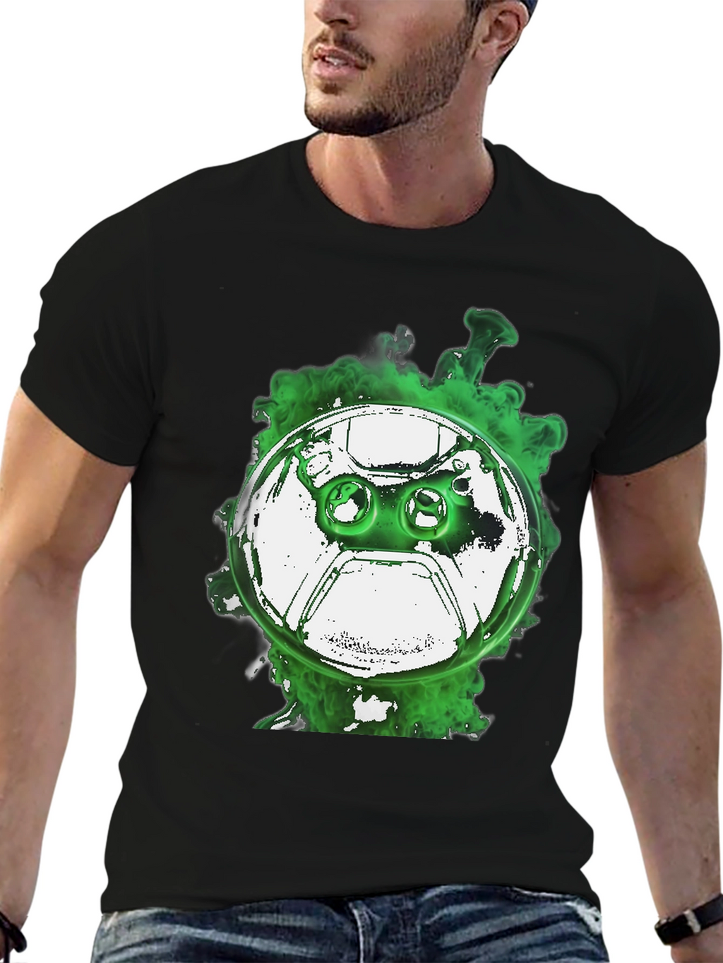 Gaming Controller T-Shirt - Green Smoke Design