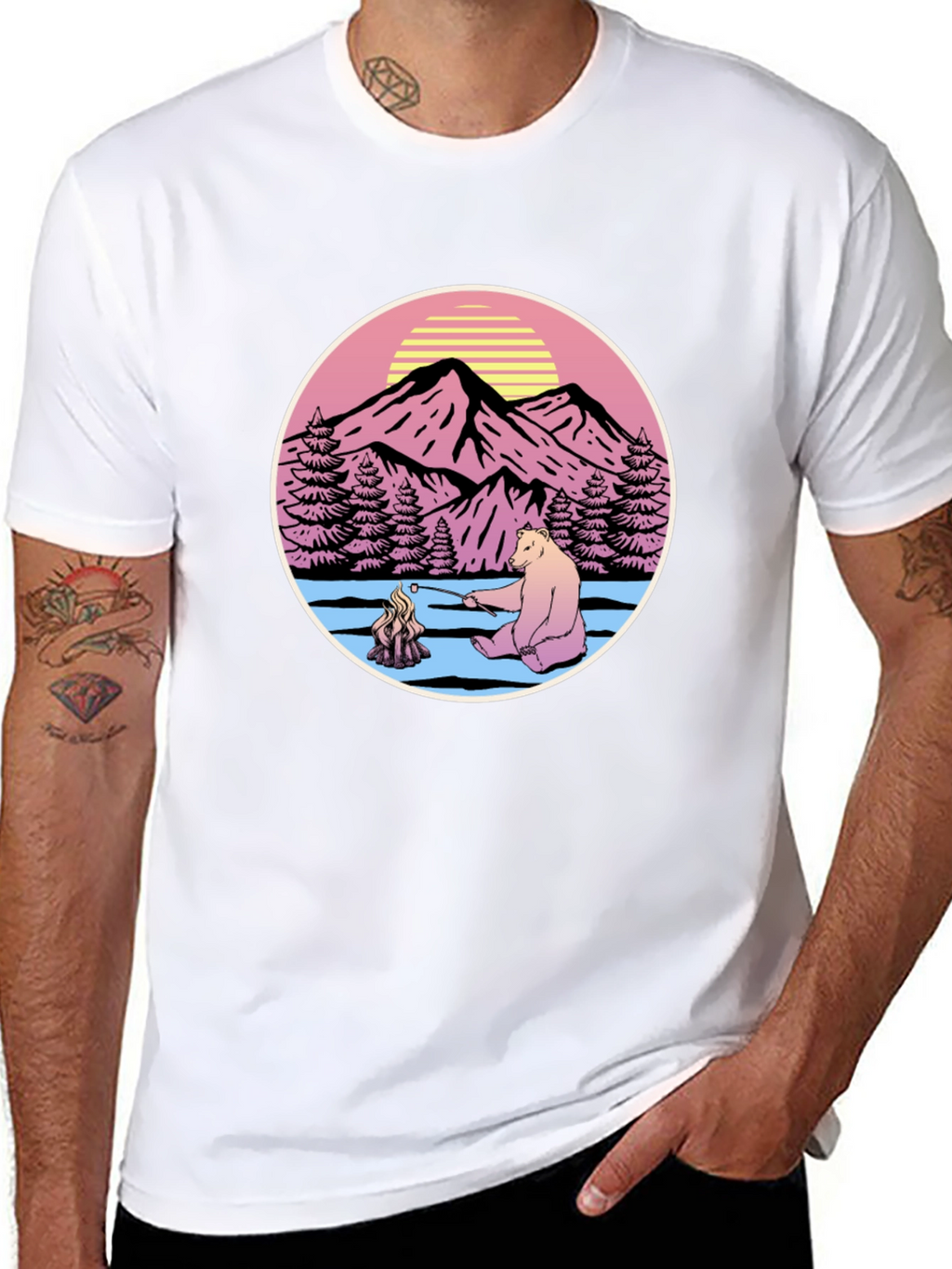 Retro Bear Campfire T-Shirt