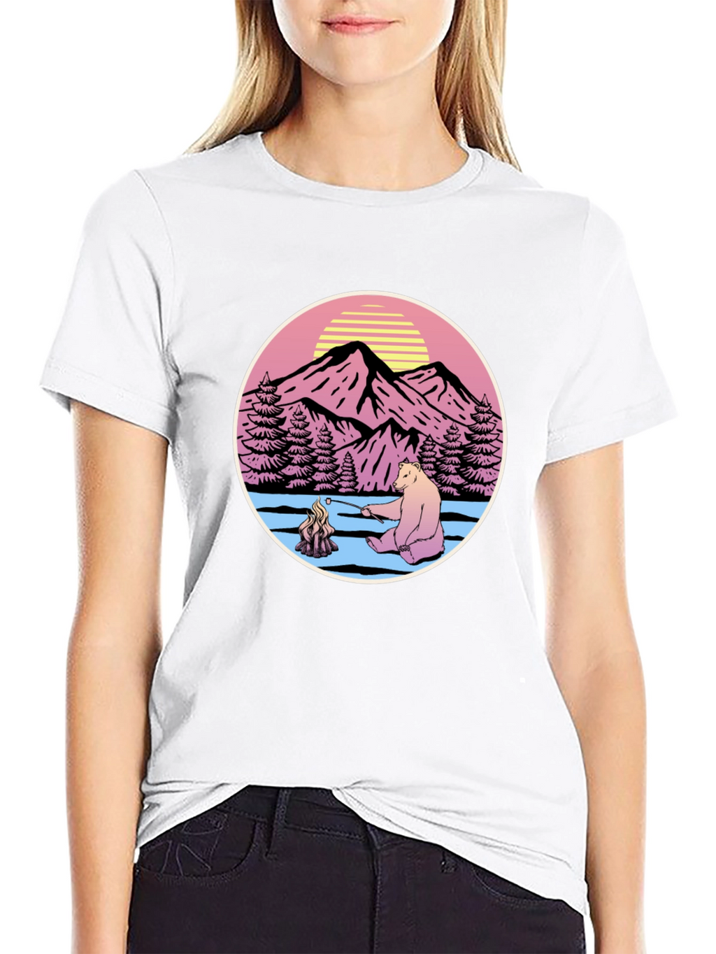 Retro Bear Campfire T-Shirt