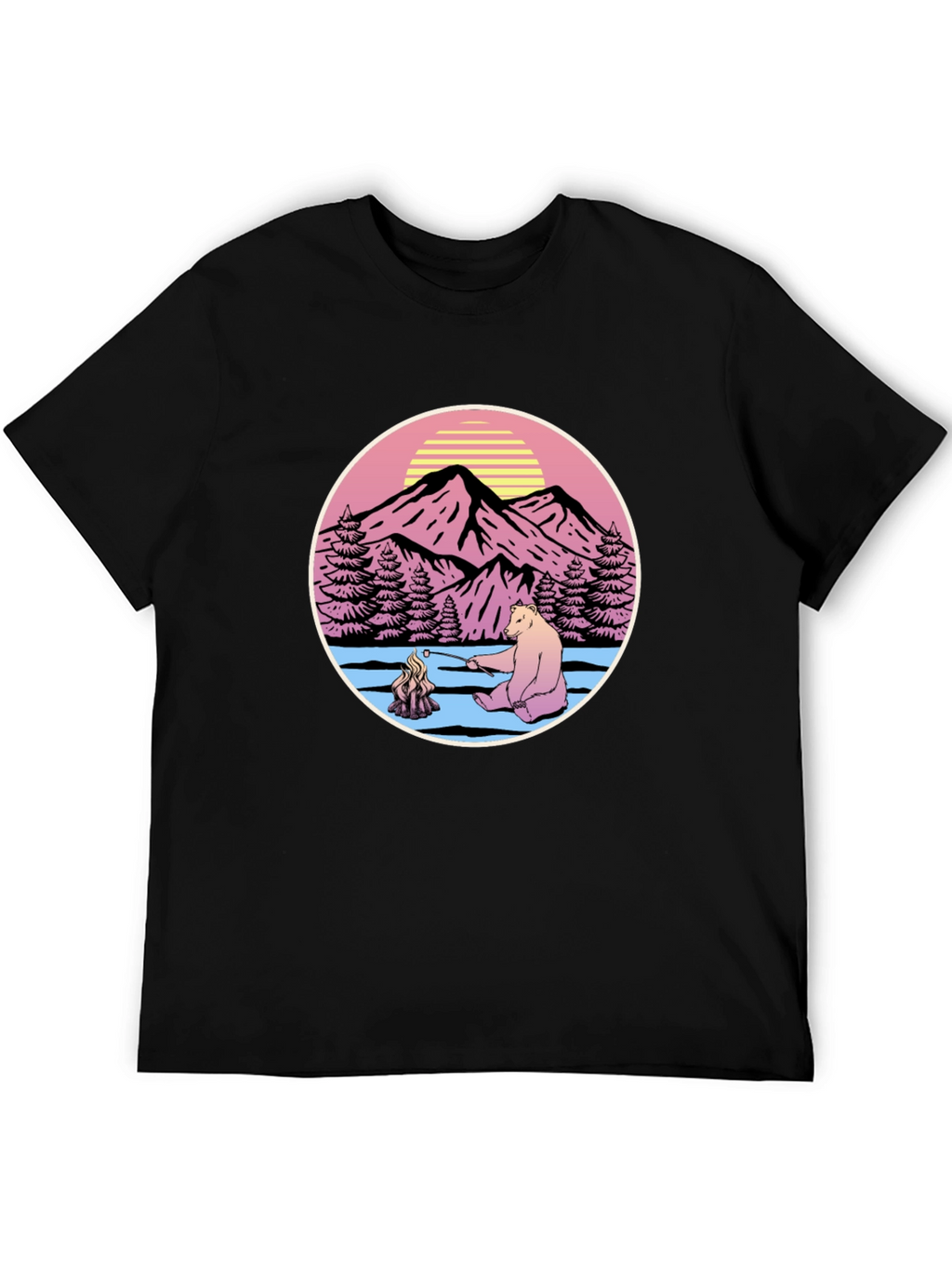 Retro Bear Campfire T-Shirt