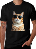 Cool Cat T-Shirt - Black Cotton Tee