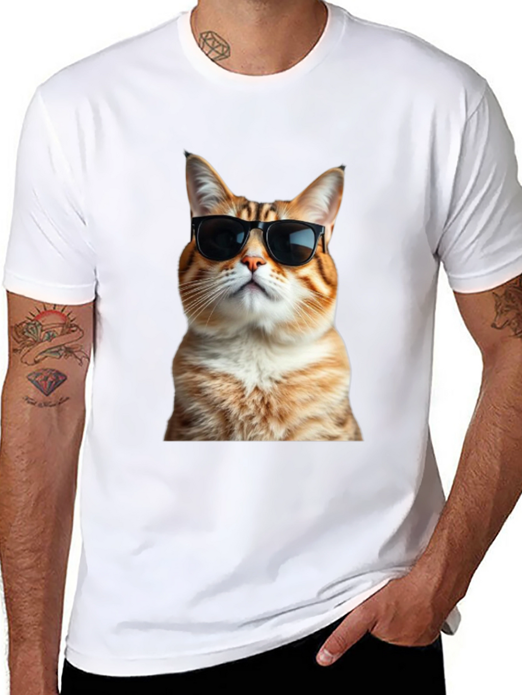 Cool Cat T-Shirt - Black Cotton Tee
