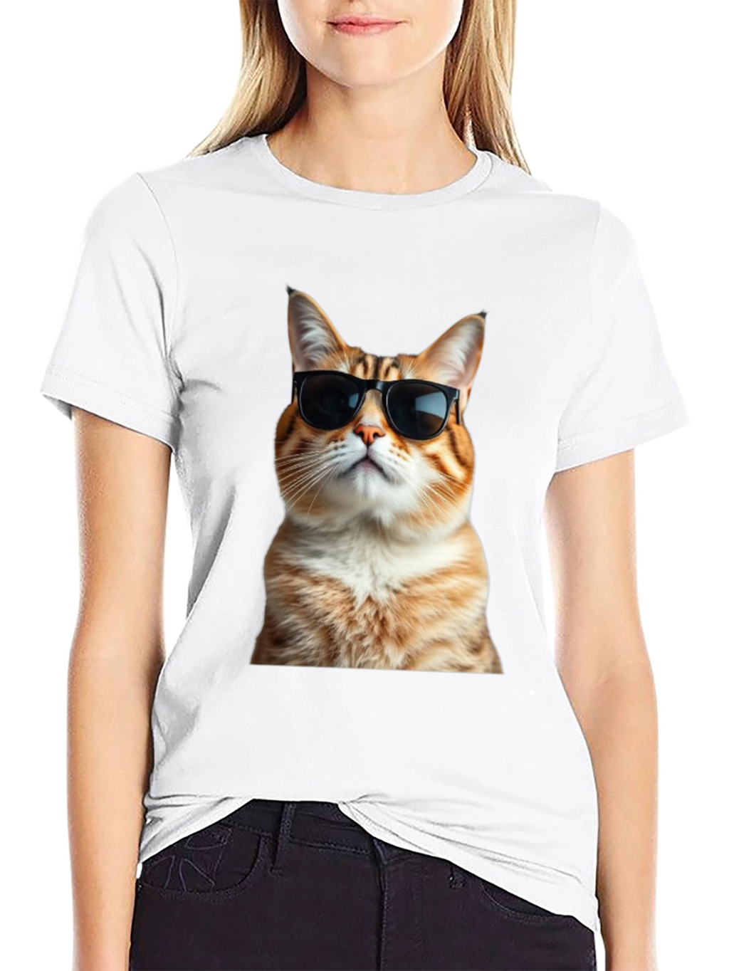 Cool Cat T-Shirt - Black Cotton Tee