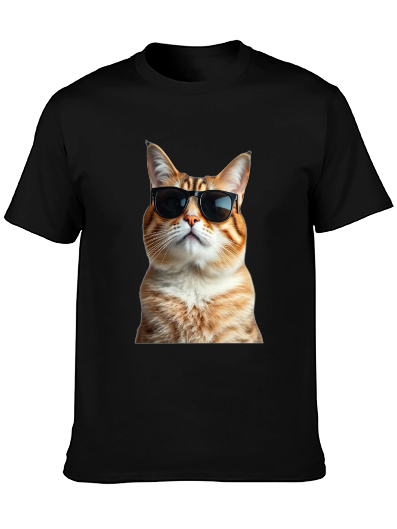 Cool Cat T-Shirt - Black Cotton Tee