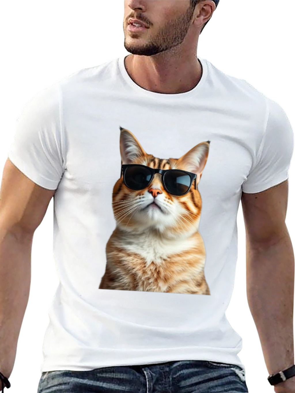 Cool Cat T-Shirt - Black Cotton Tee