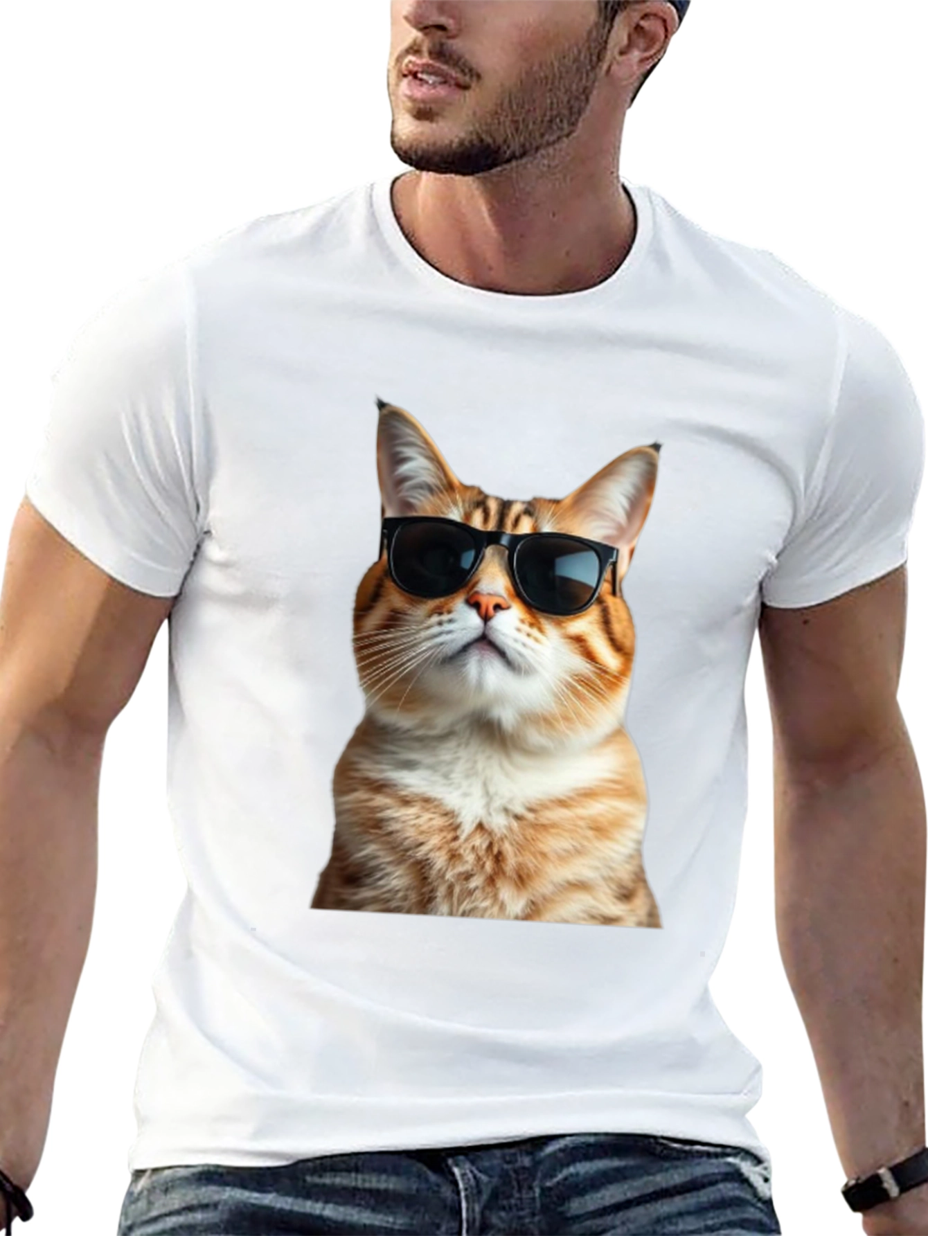 Cool Cat T-Shirt - Black Cotton Tee