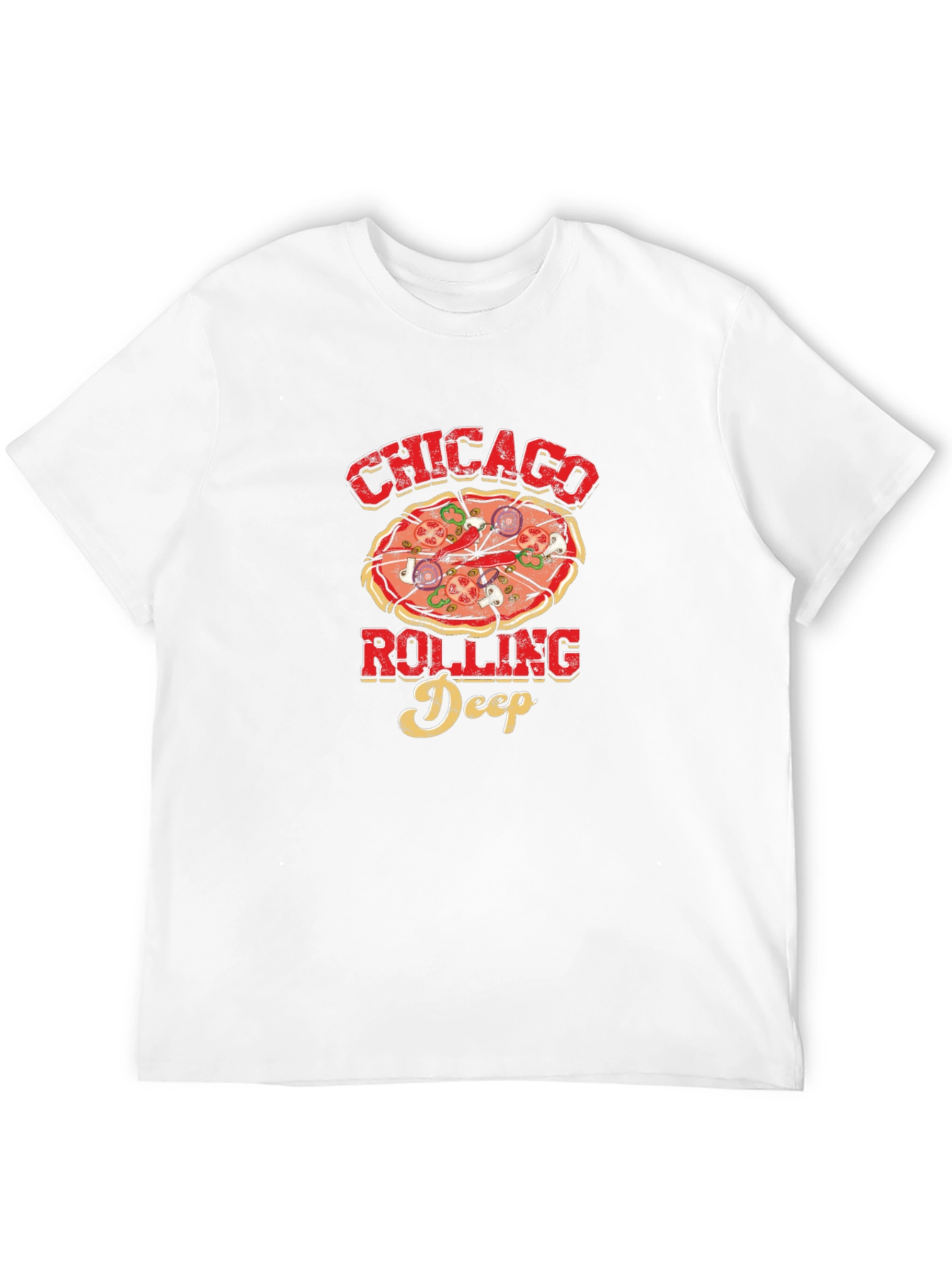 Chicago Rolling Deep Pizza Graphic T-Shirt