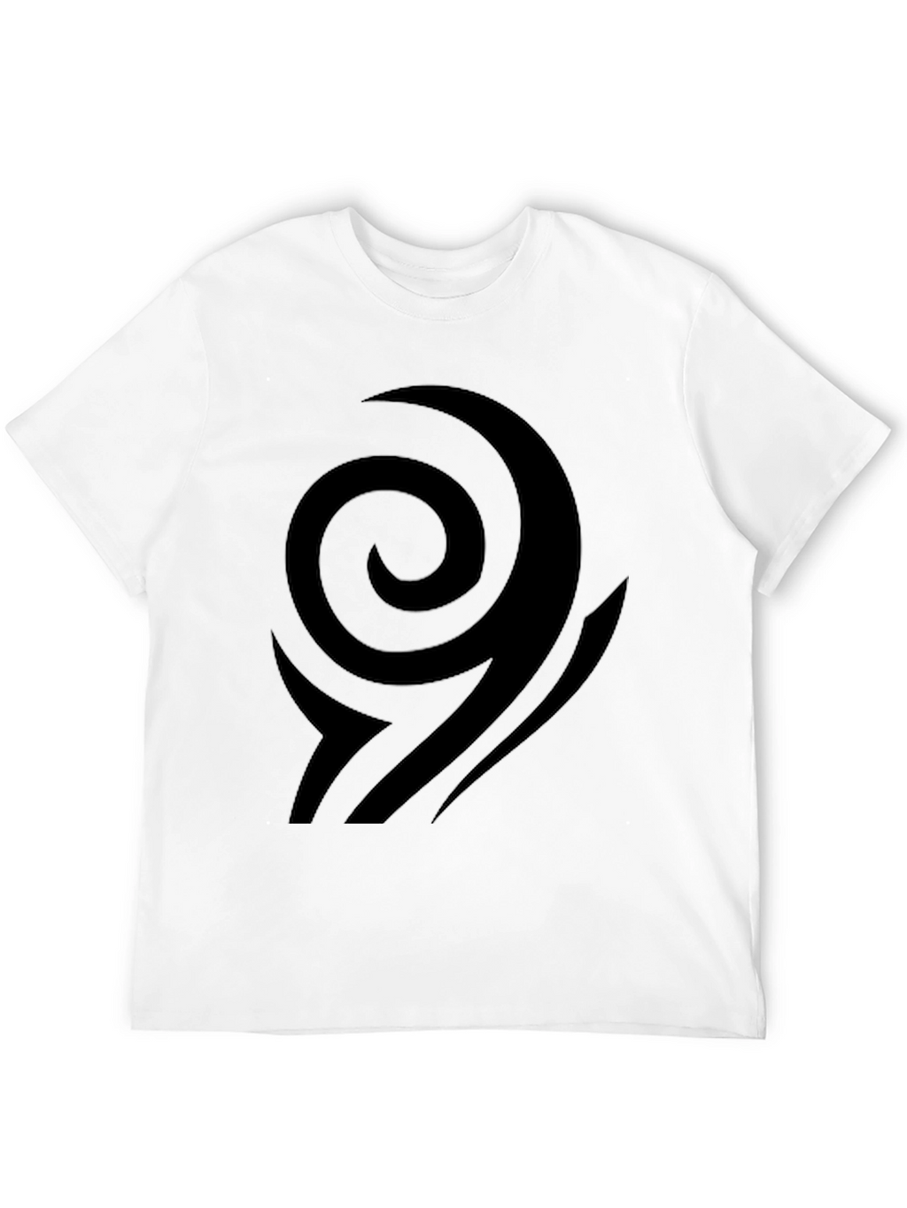 Black T-Shirt with Abstract Swirl Design