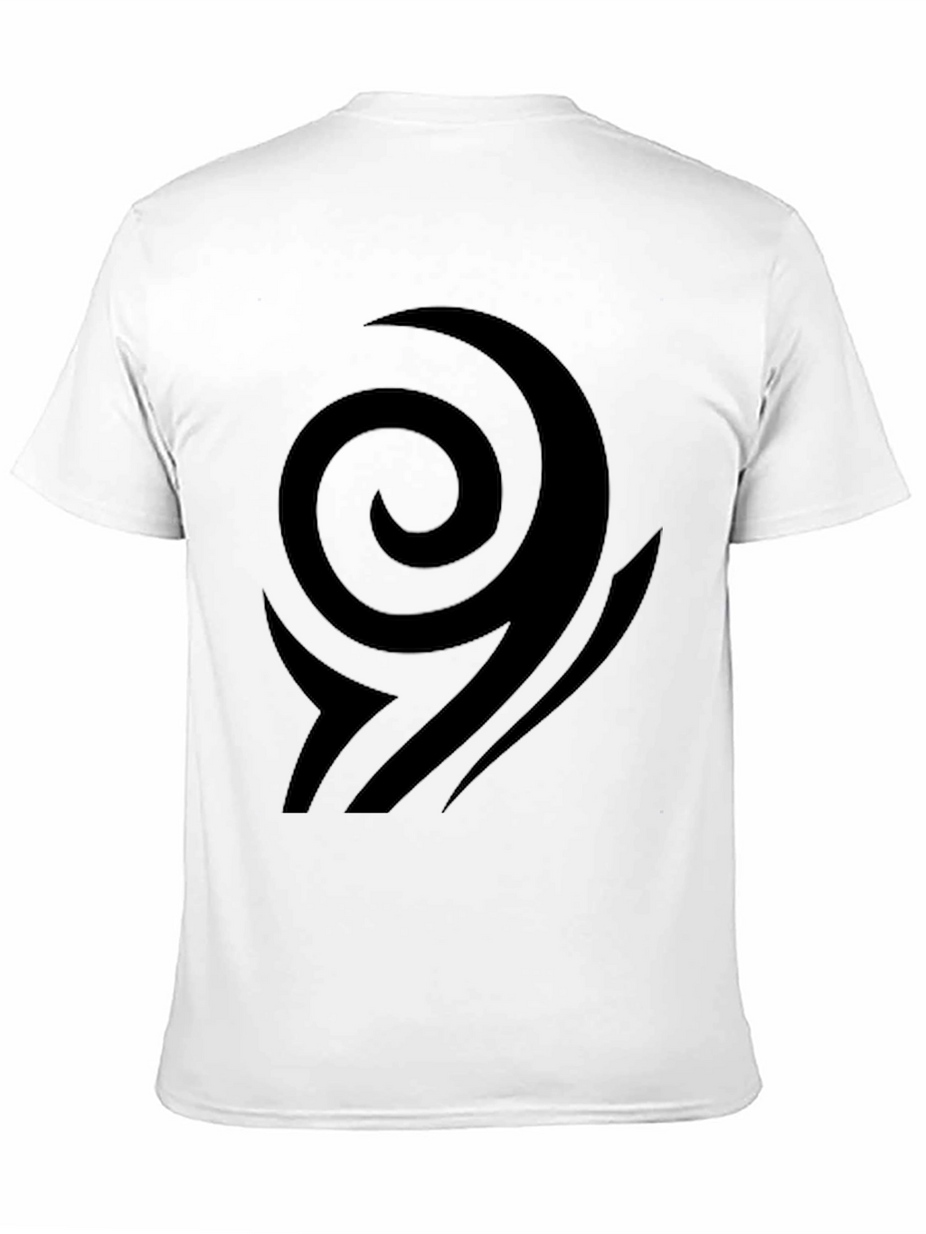 Black T-Shirt with Abstract Swirl Design