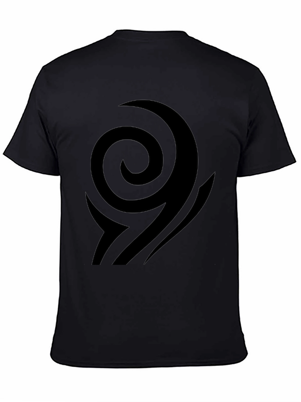 Black T-Shirt with Abstract Swirl Design
