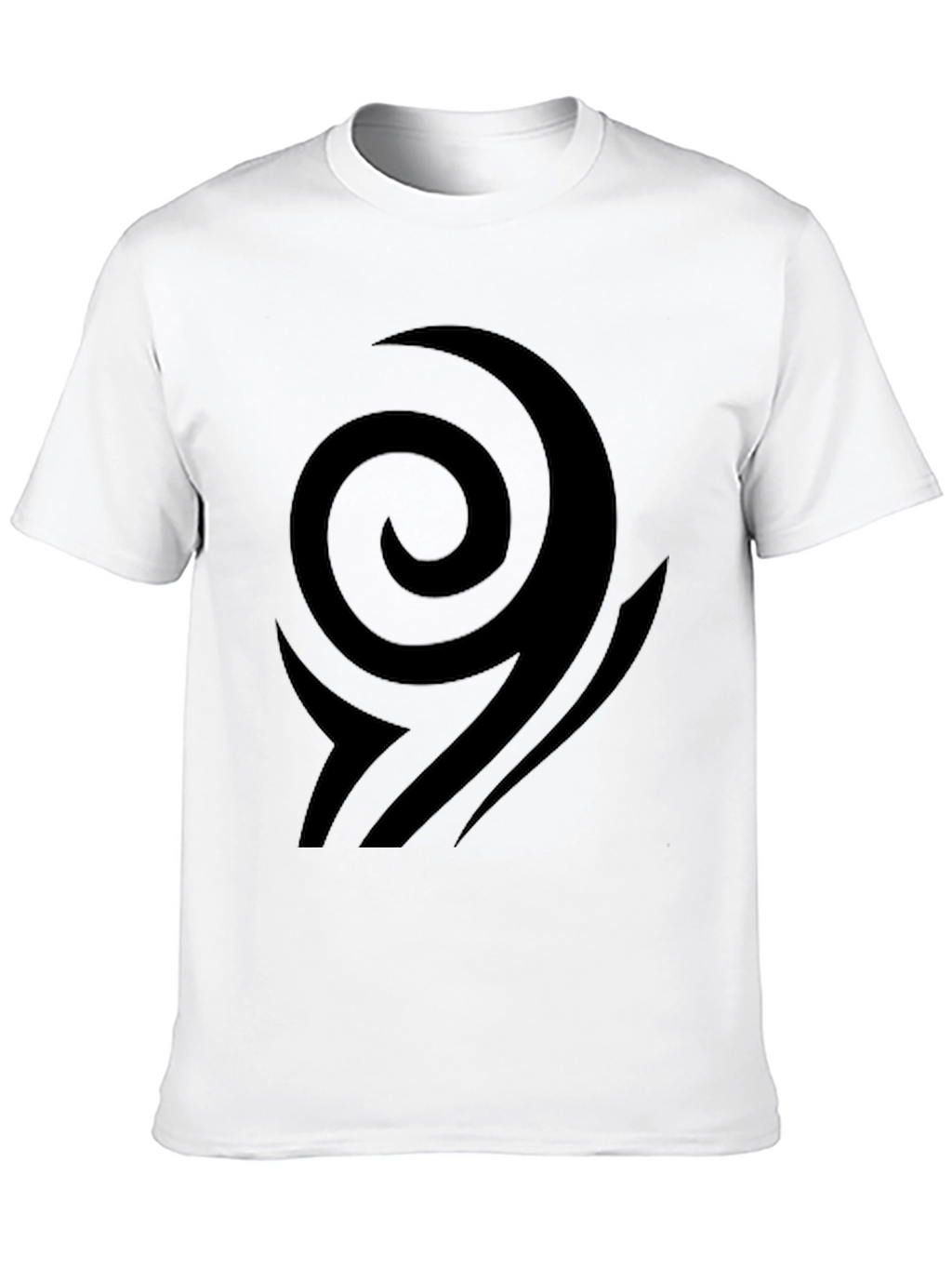 Black T-Shirt with Abstract Swirl Design