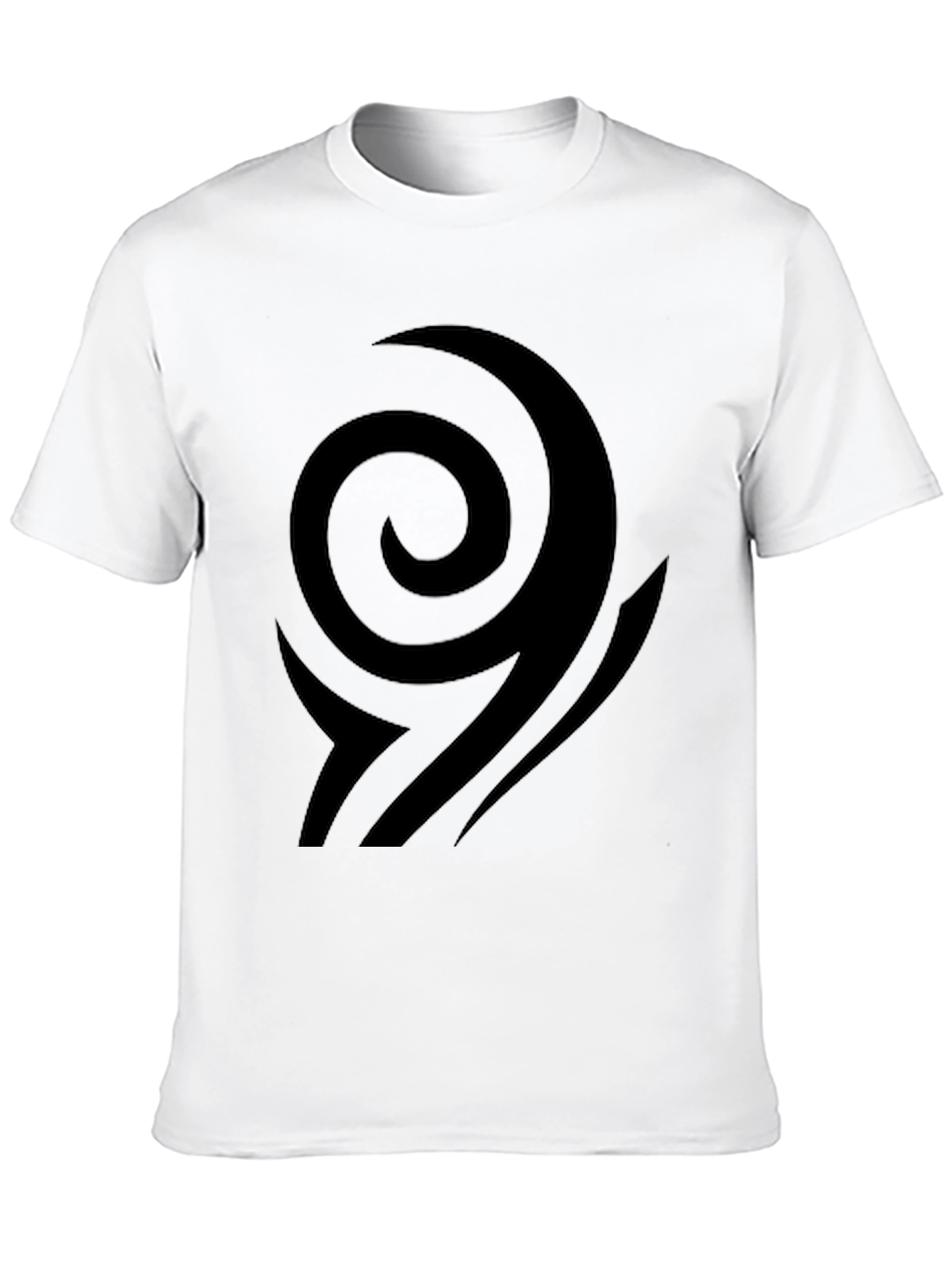 Black T-Shirt with Abstract Swirl Design