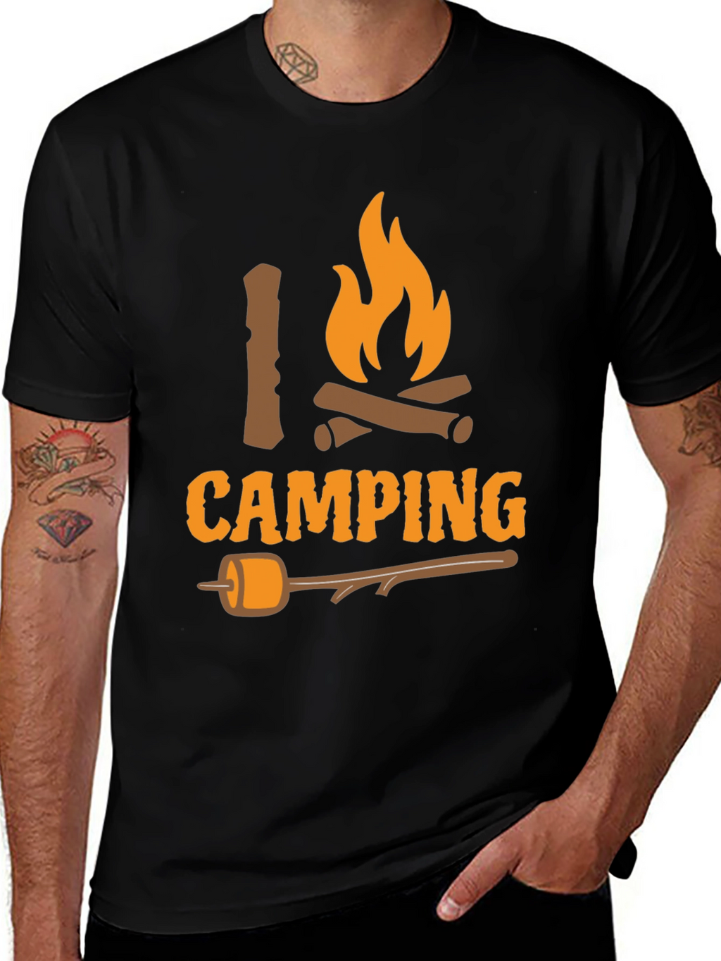I Love Camping T-Shirt - Bonfire Marshmallow Graphic Tee