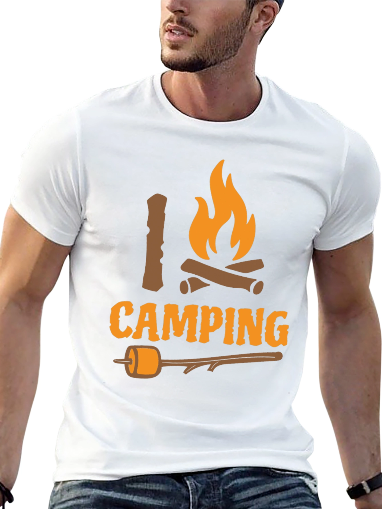 I Love Camping T-Shirt - Bonfire Marshmallow Graphic Tee