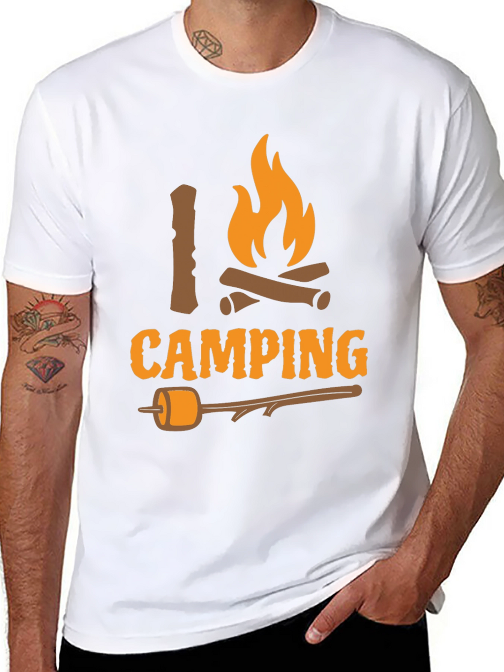 I Love Camping T-Shirt - Bonfire Marshmallow Graphic Tee