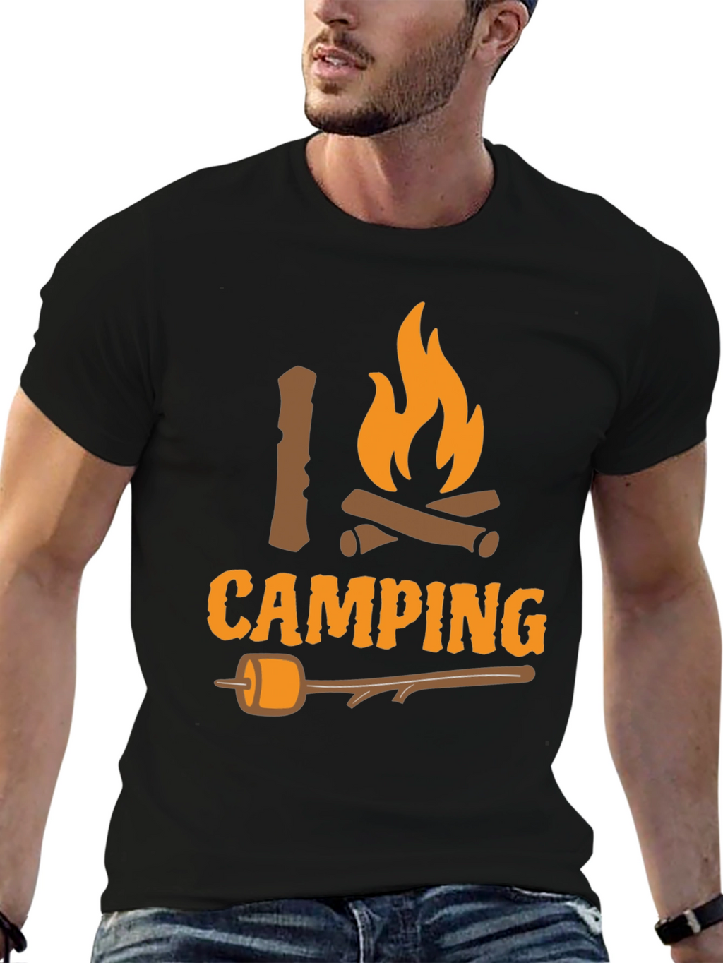 I Love Camping T-Shirt - Bonfire Marshmallow Graphic Tee