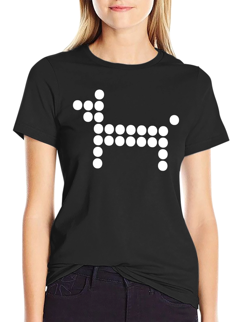 Pixel Dog Graphic Black T-Shirt