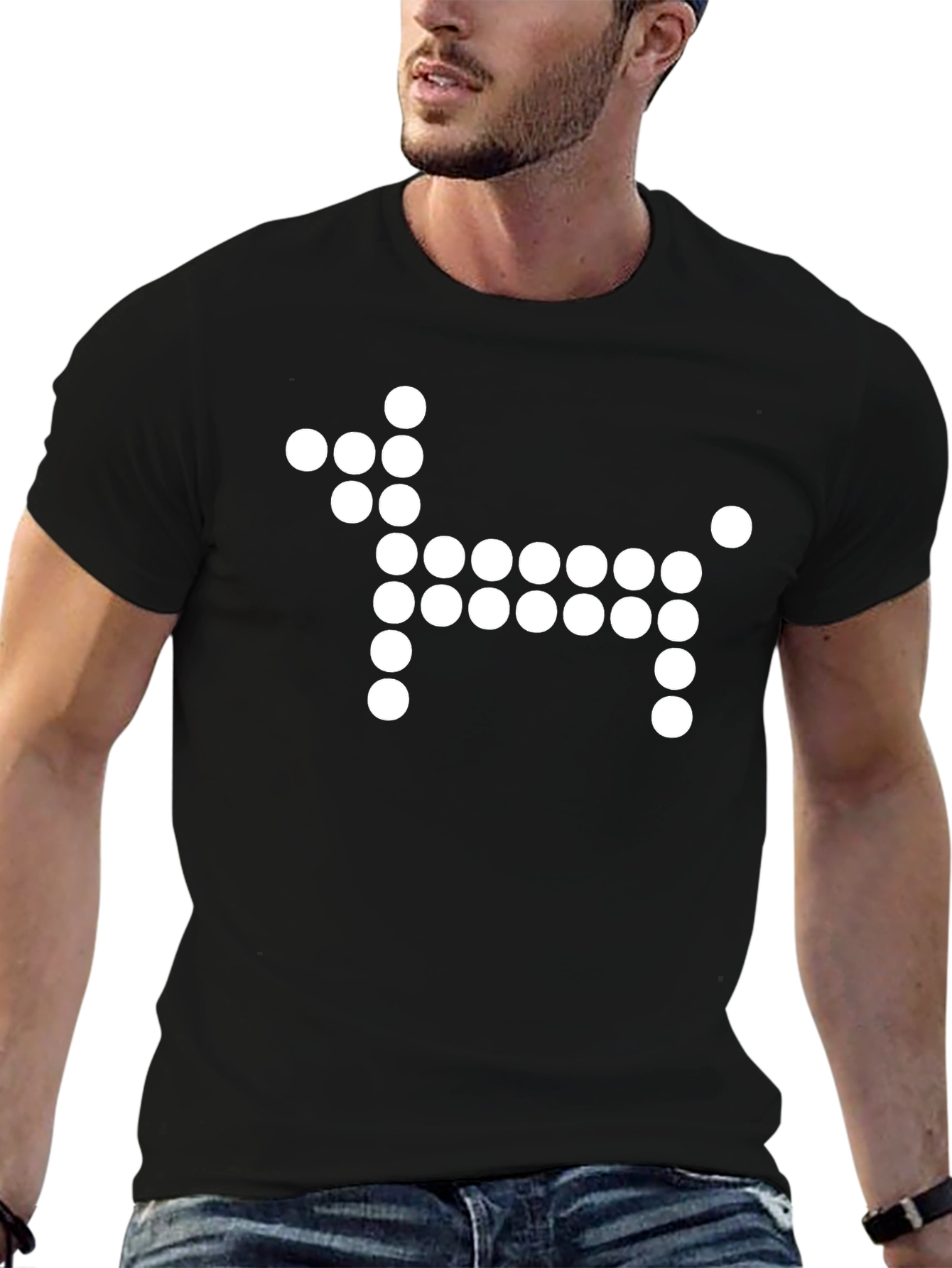 Pixel Dog Graphic Black T-Shirt