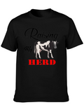 Raising My Herd Graphic Tee - Black Cotton T-Shirt