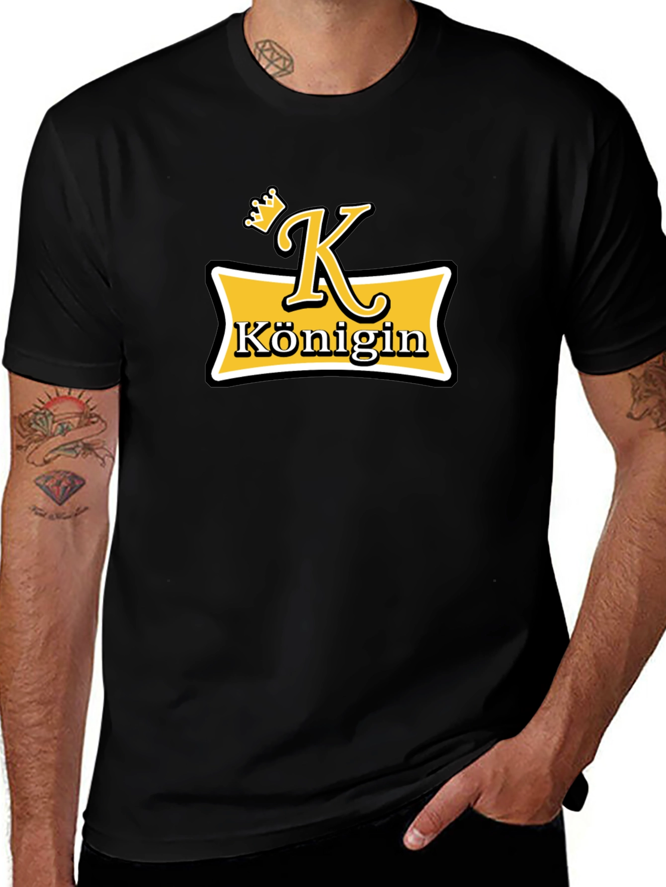 Konigin T-Shirt - Black Graphic Print
