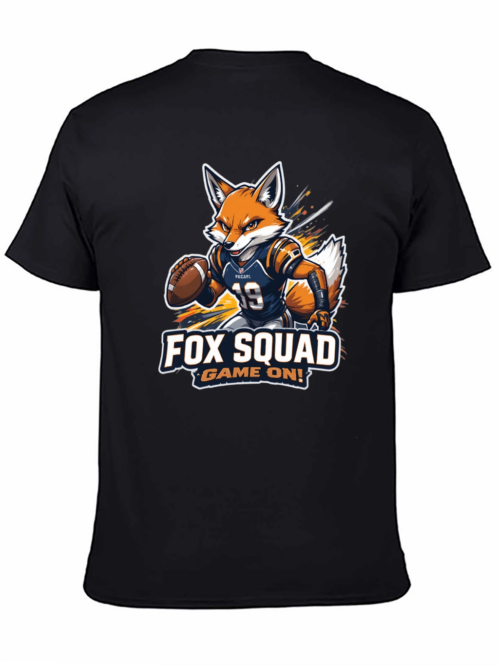 Fox Squad Football Game On! Black T-Shirt
