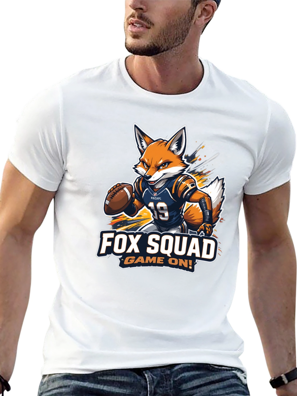 Fox Squad Football Game On! Black T-Shirt