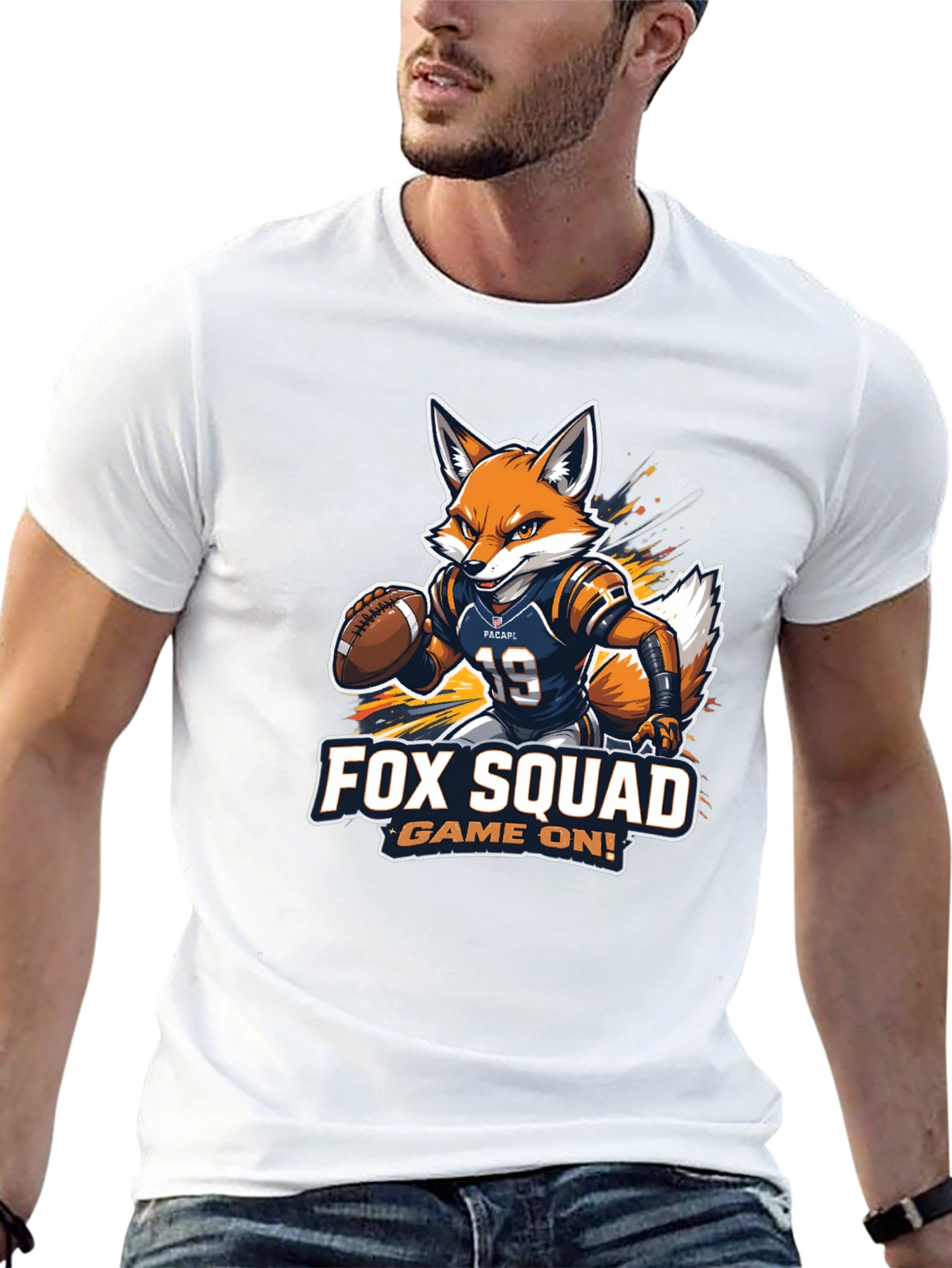 Fox Squad Football Game On! Black T-Shirt
