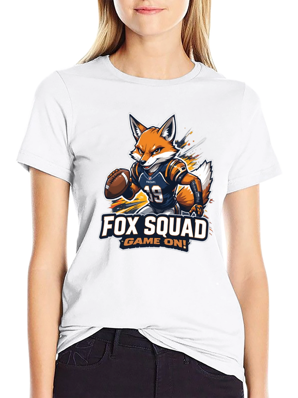 Fox Squad Football Game On! Black T-Shirt