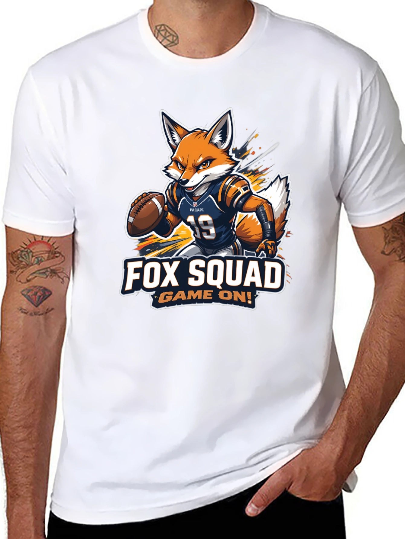 Fox Squad Football Game On! Black T-Shirt