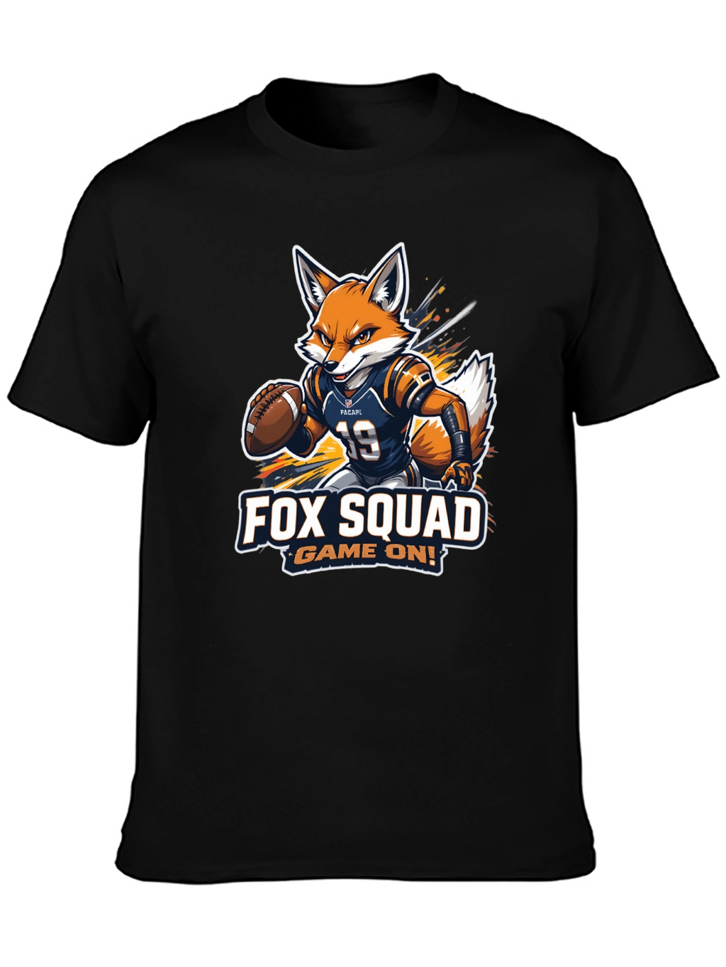 Fox Squad Football Game On! Black T-Shirt