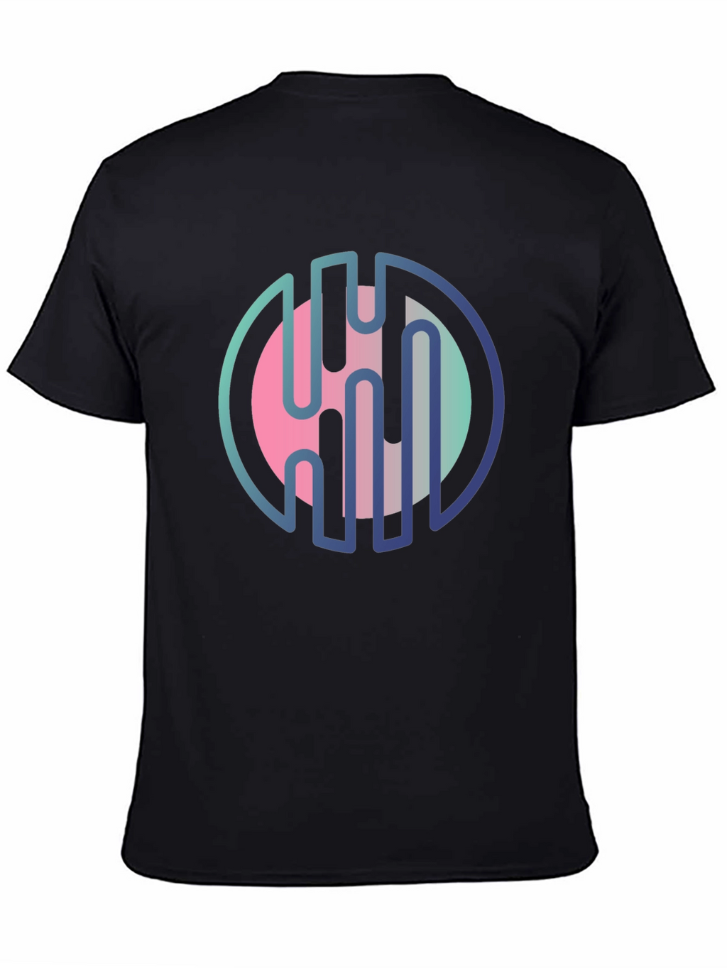 Modern Abstract Graphic Print Black T-Shirt