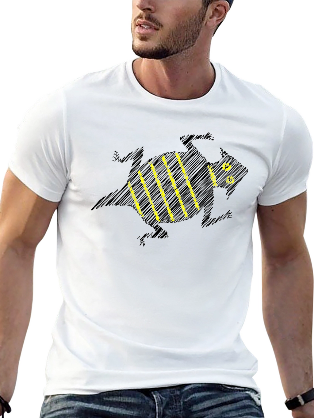 Striped Bee Graphic T-Shirt